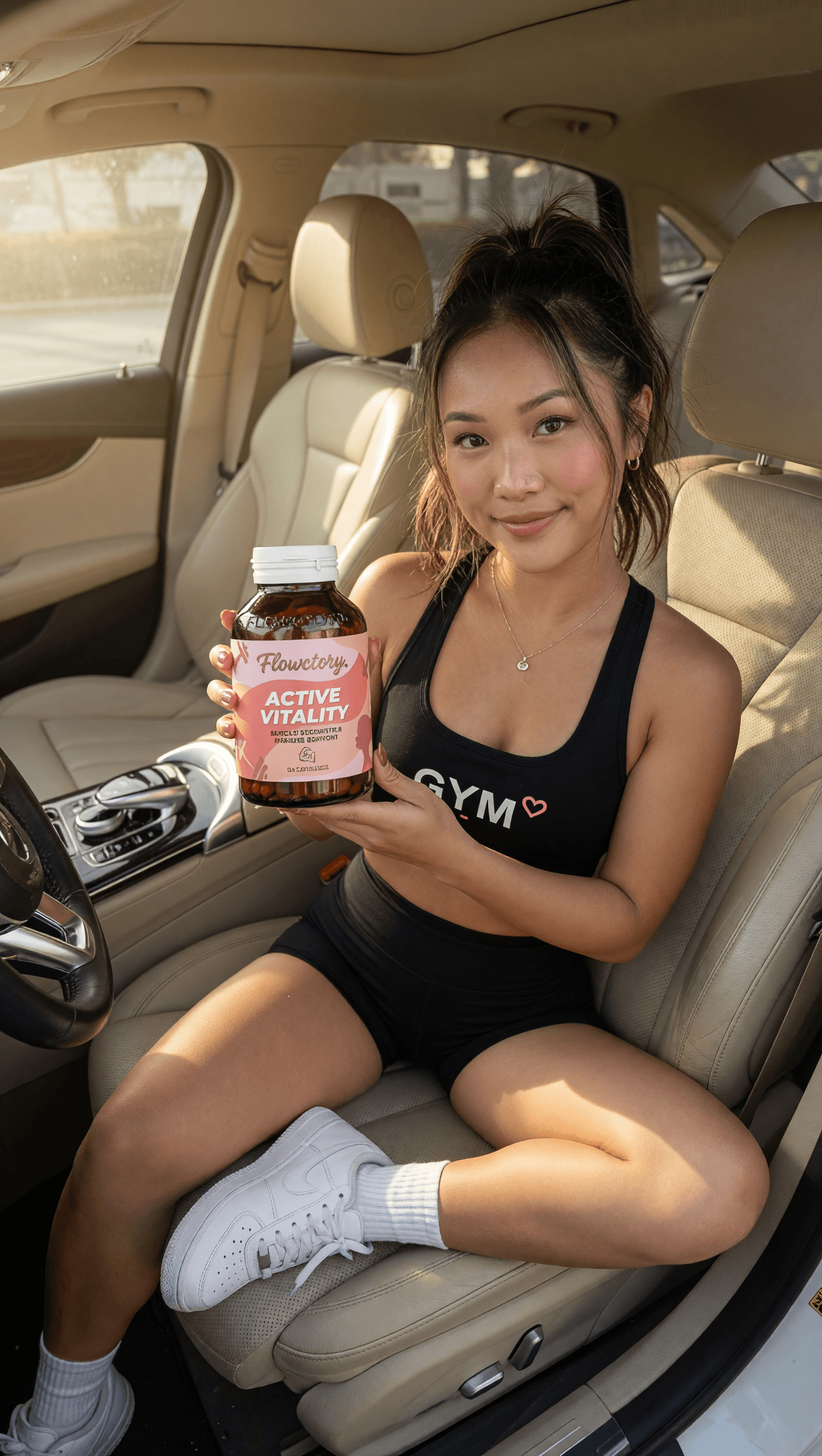 Influencer holding the product