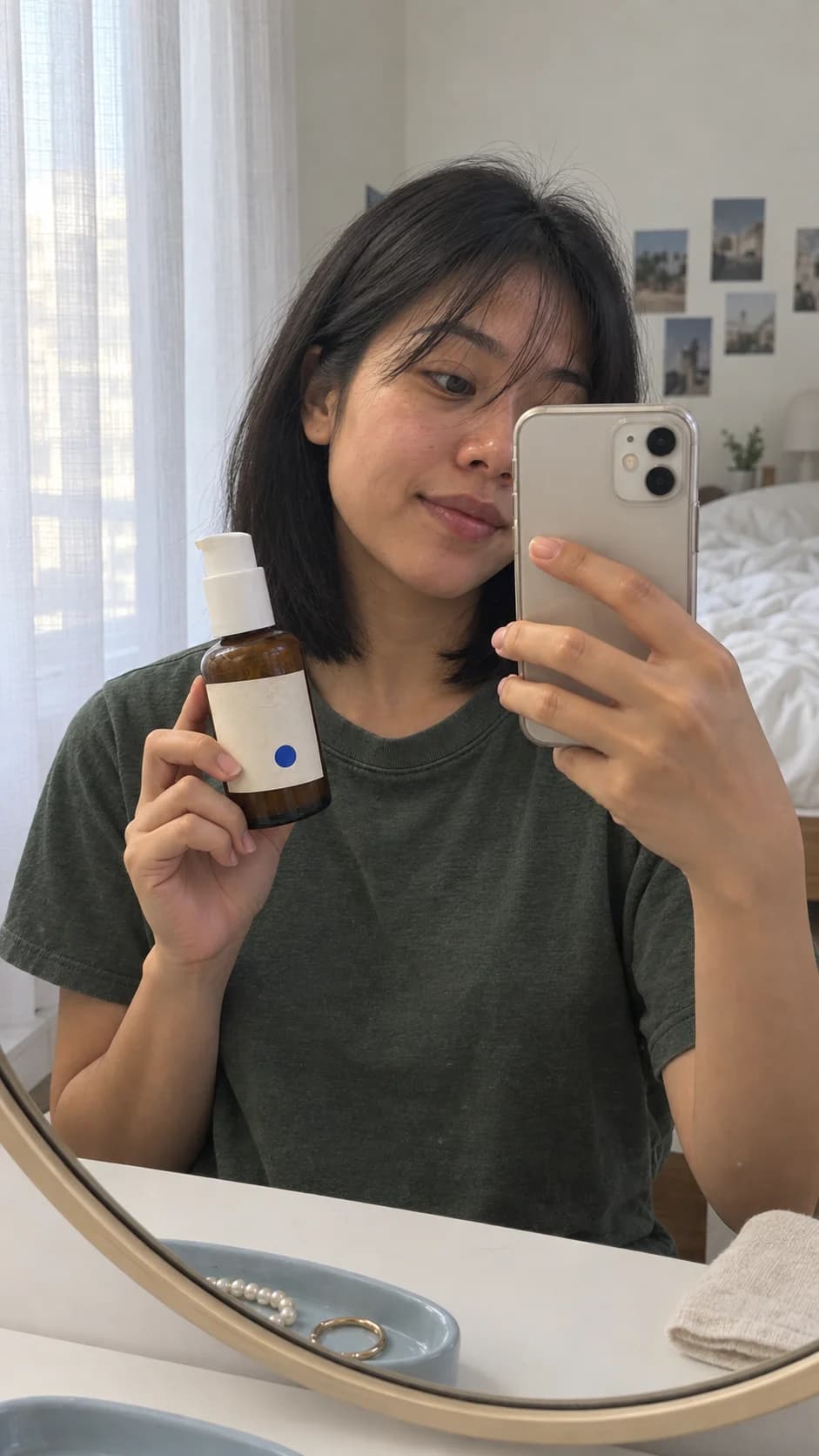 UGC creator holding the skincare product